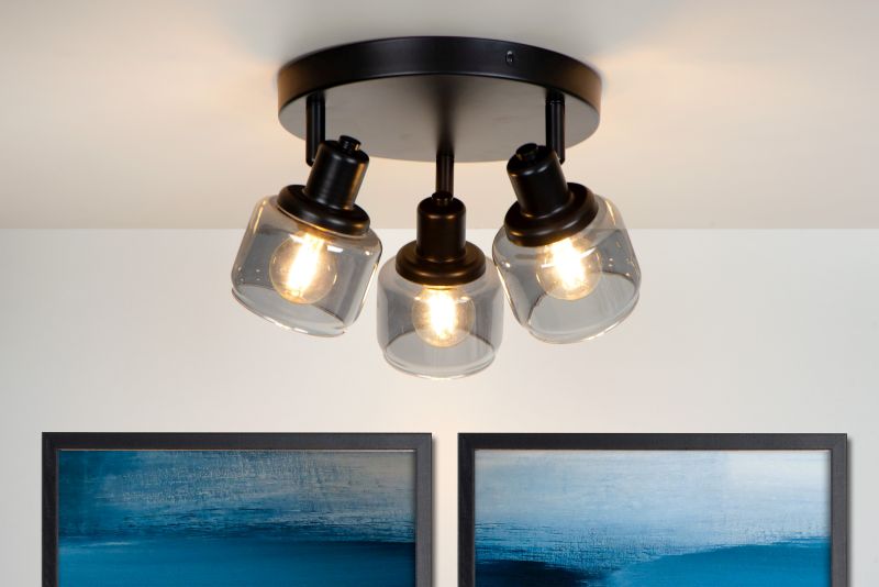 Lucide BJORN - Stropné bodové svietidlo - Ø 38 cm - 3xE14 - čierne